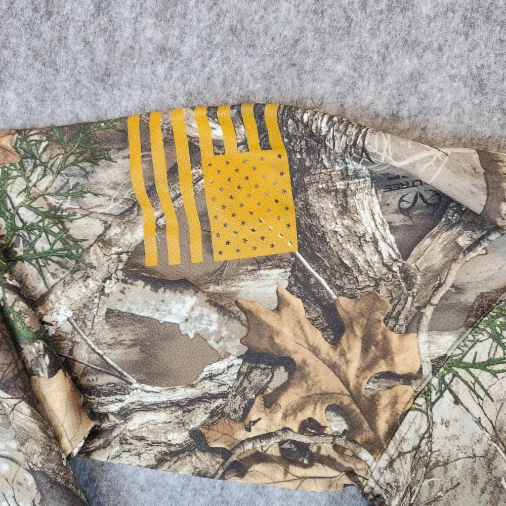 Grunt Style Realtree Edge Camo Shirt Men L Brown Hunting Fishing Performance Tee